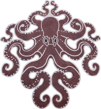 Symmetrical Octopus - Marble Mosaic