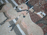 Horses in the Stable - Mosaic Artwork