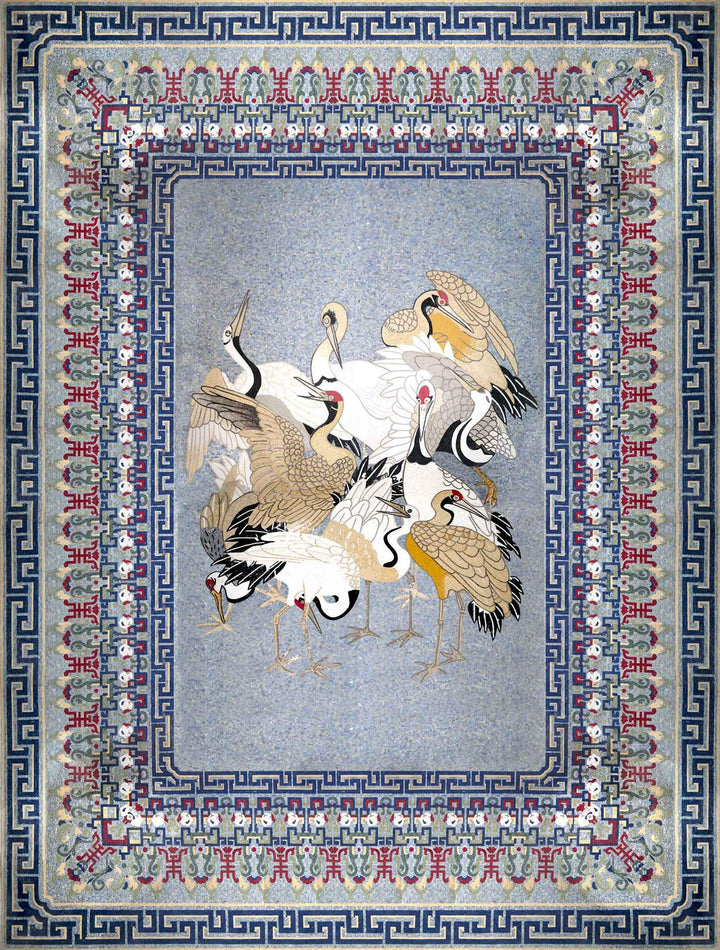 Marble Mosaic Rug - Rug of Birds