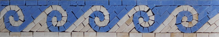 Blue Waves Mosaic Border