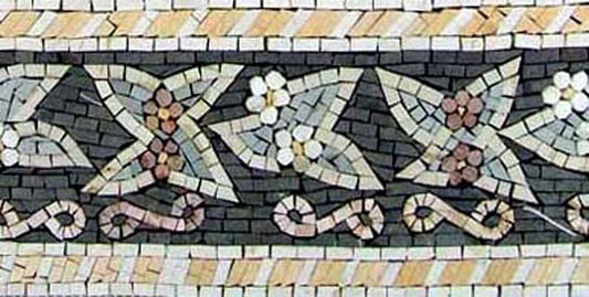 Floral Marble Mosaic Border