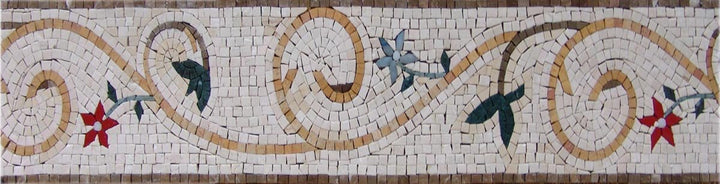 Marble Mosaic Border - Floral