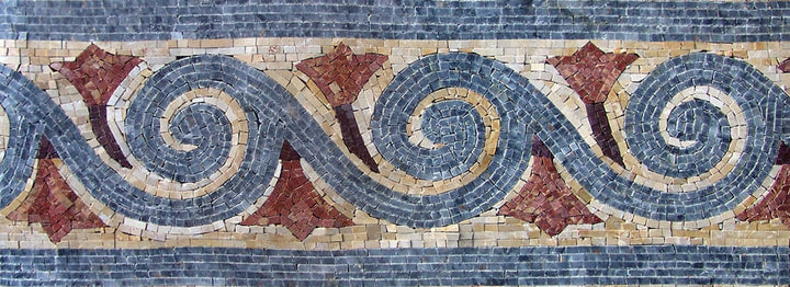 Spiral Floral Border Mosaic