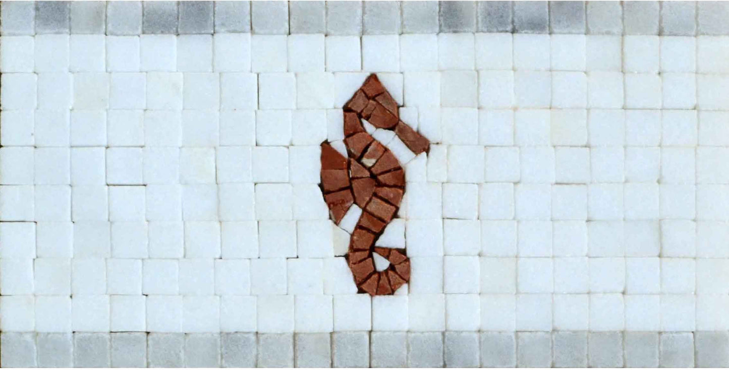 Nautical Mosaic Border- Seahorse