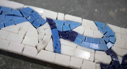 Mosaic Border - Blue Vines