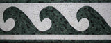 Mosaic Border - Green Waves