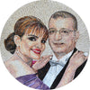 Couple Portrait Custom Marble Mosaic Medallion