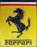 Customized Ferrari Yellow Emblem Mosaic Art Piece