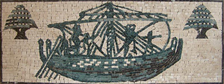 Phoenician Ship Customized Logo Mosaic