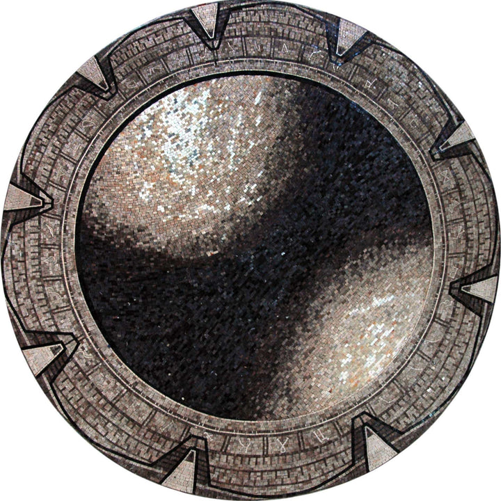 Geometric Mosaic Medallion - Stargate