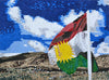 Kurdistan Flag Landscape Mosaic Marble