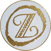 Custom Golden Letter Mosaic Medallion