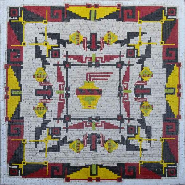 Abstract Geometric Mosaic Rug Design