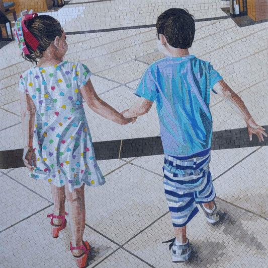 Brother and Sister - Custom Mosaic Art