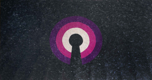 Mosaics Art - Purple Door Lock