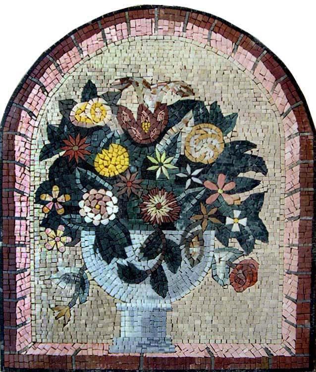 Clovers and Daisies Floral Mosaic. Roman