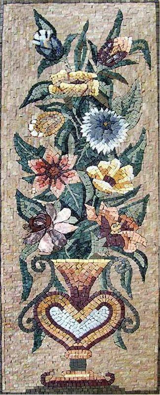 Orchids and Peonies Floral Mosaic Art