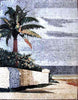 Palm Tree Scene Marble Mosaic