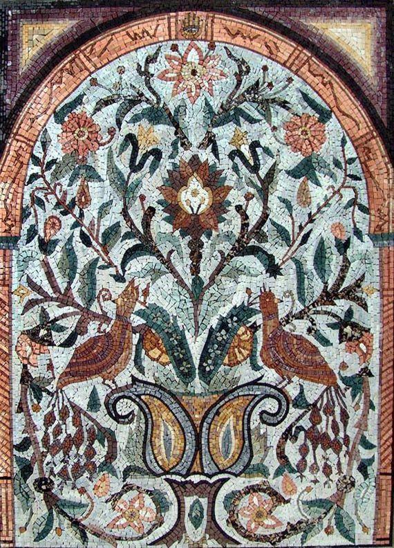 Floral Tile Mosaic Patterns. Arched