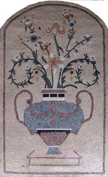 Arched Mosaic Art - Spirallli Flowers