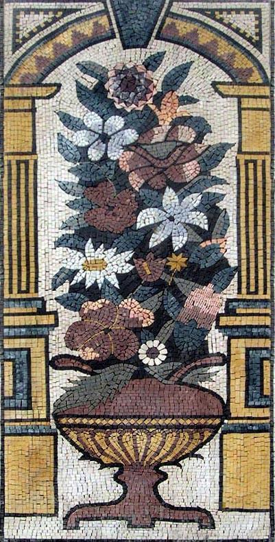 Jasmine and Daisies Rectangular Mosaic