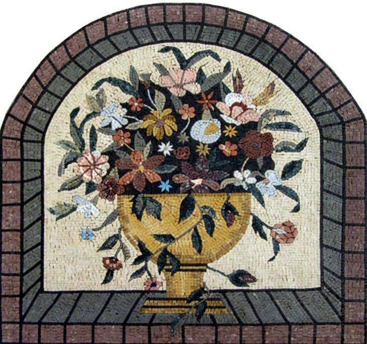 Flourish Yellow Flower Vase Mosaic