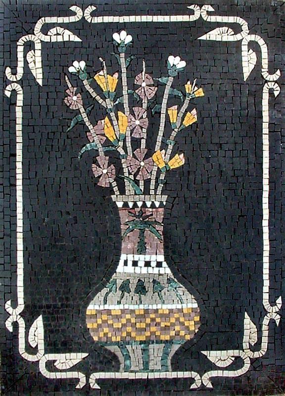 White Statice African Floral Artwork Mosaic