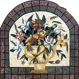 Mosaic Wall Art - Yellow Floral Vase