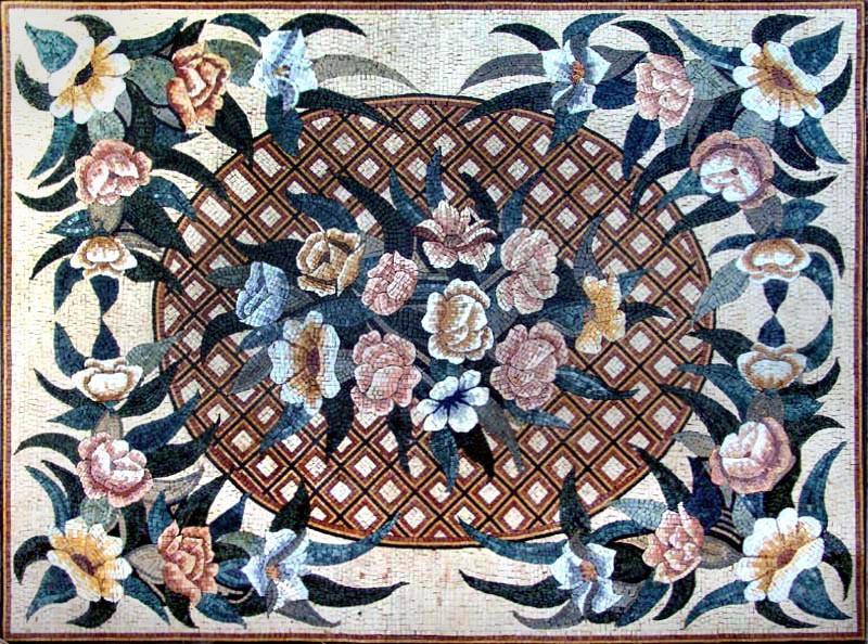 Flowers Mosaic Area Rug