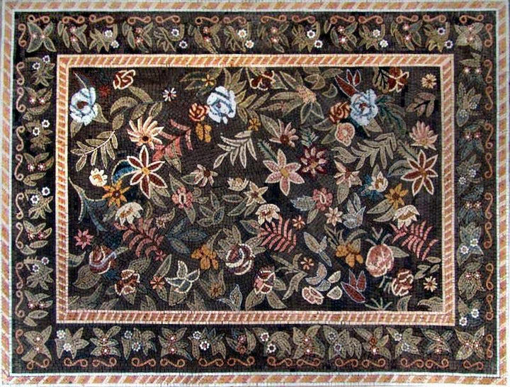 Floral Mosaic Tile Rug - Persia
