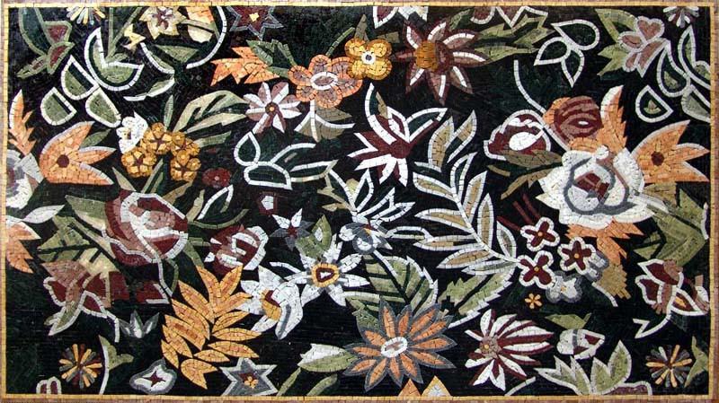 Colorful Abstract Flower Tiles Mosaic