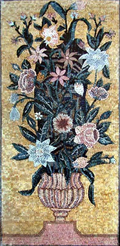 Mosaic Wall Art - Vase Of Flowers