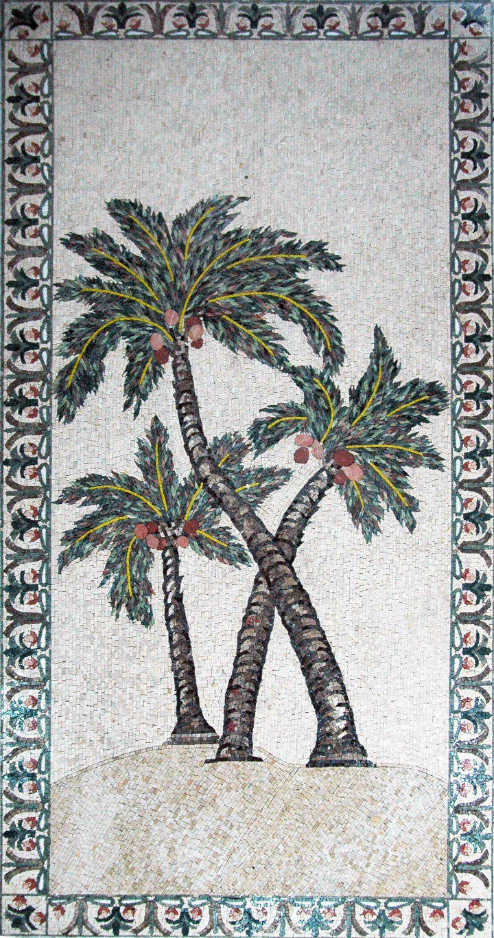 Wall Decor Mosaic - Palm Threes