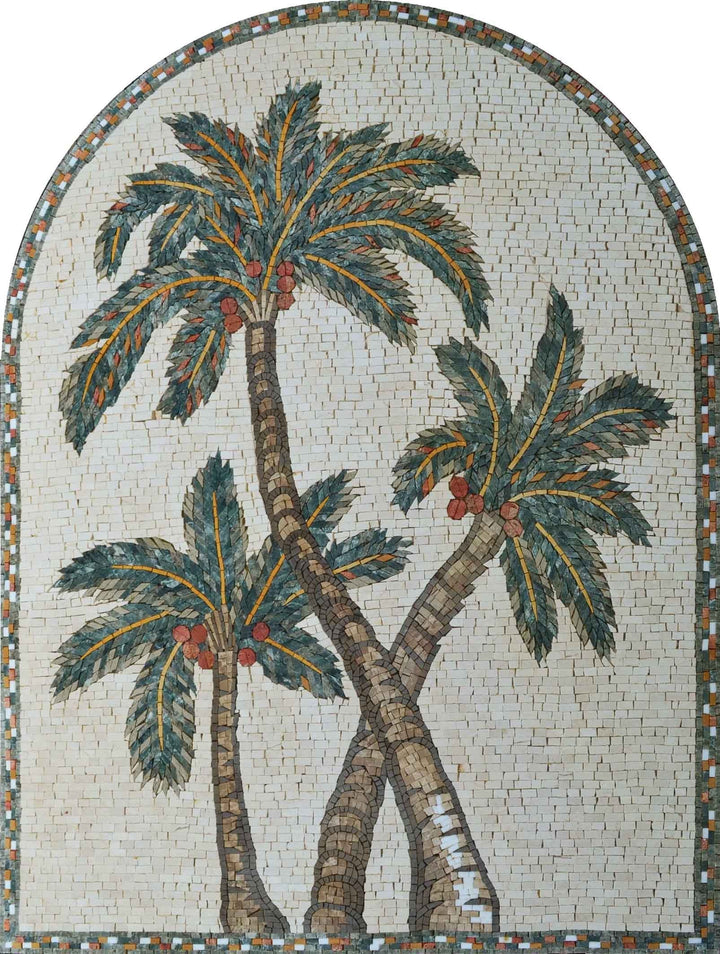 Mosaic Tile Patterns - Leaf of Palm Trees