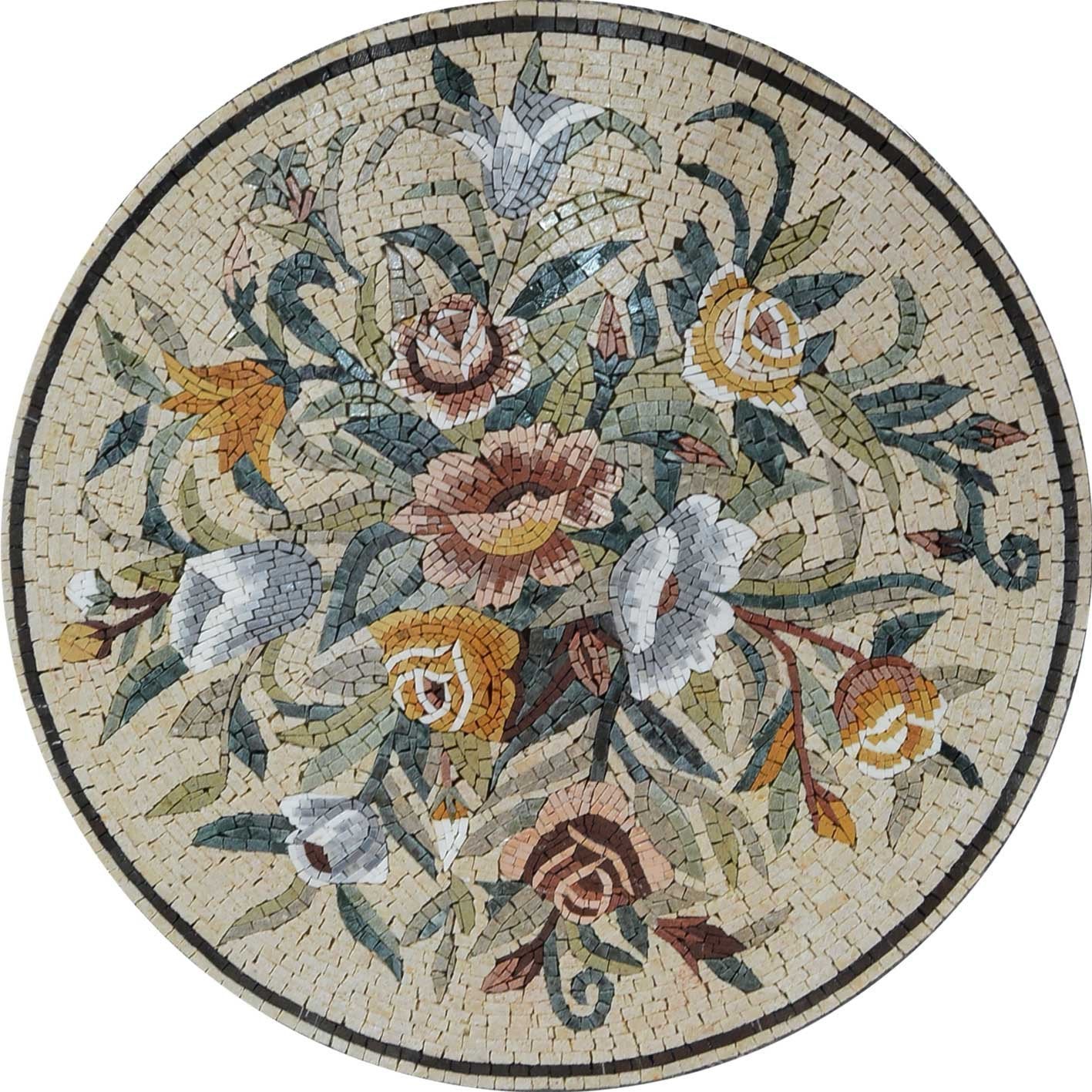 Mosaic Artwork - Bouquet Medallion