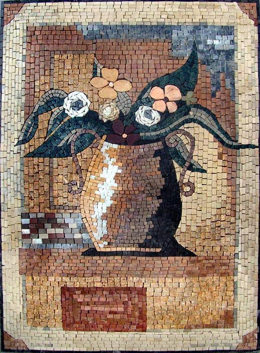 Mosaic Tile Art - Illustrative Daisies