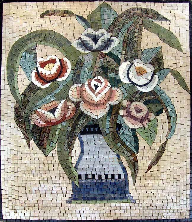 Mosaic Tile Art - The Rose Flower