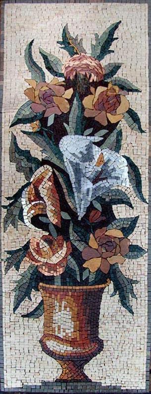 Mosaic Tile Art - Carnation Flower