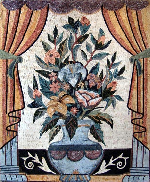 Mosaic Wall Art - The Floral Curtain
