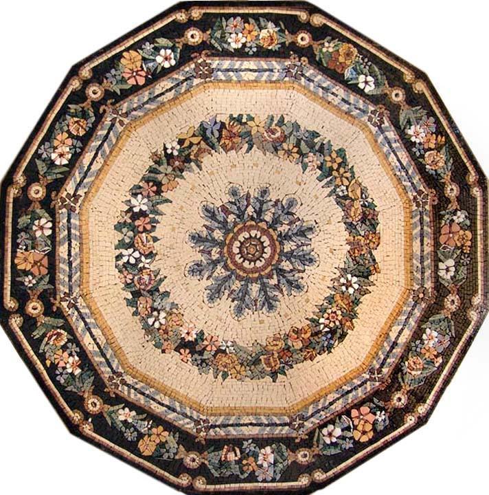 Polygon Flower Marble Mosaic - Anthia