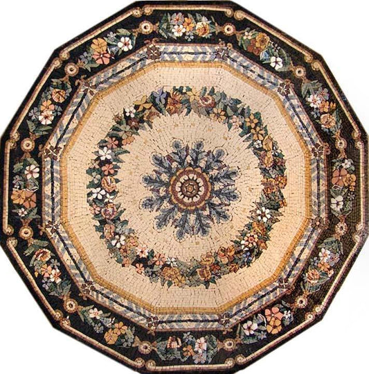 Polygon Flower Marble Mosaic - Anthia