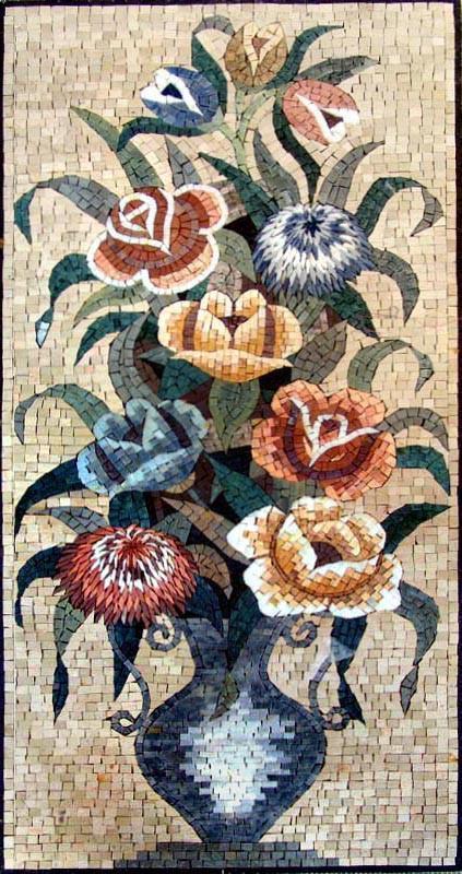 Mosaic Wall Art - The Colorful Roses