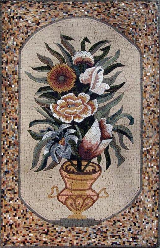 Mosaic Art - Arrangement Of Flowers