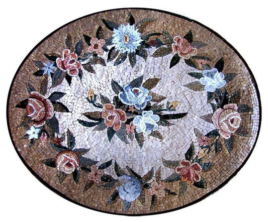 Mosaic Art - Flower Leaves Medallion