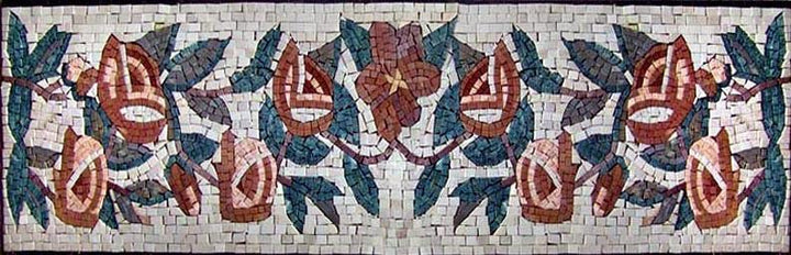 Mosaic Border Art - Flowers Listellos