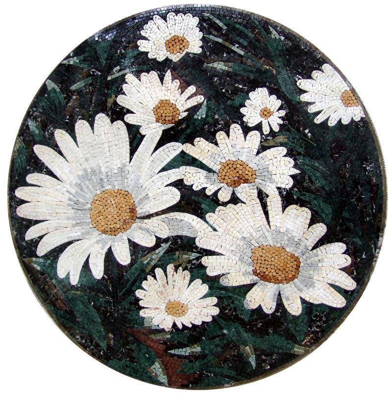 Mosaic Marble - Daisies Medallion