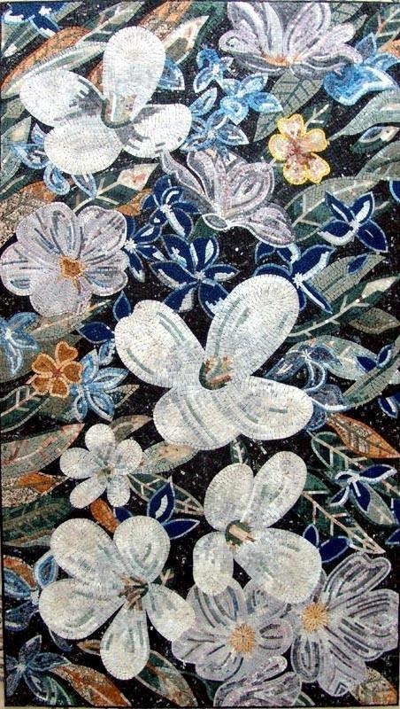 Mosaic Art For Sale - White Poppy