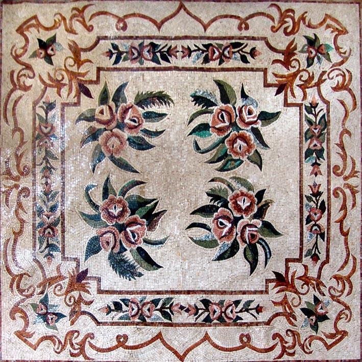 Beautiful Floral Marble Floor Mosaic Hand Made