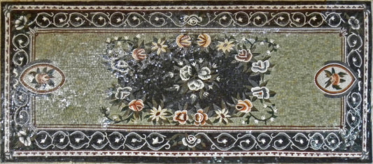 Flowers Stone Art Rugs Mosaic