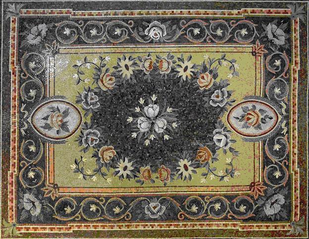 Flowers Stone Art Rugs Mosaic